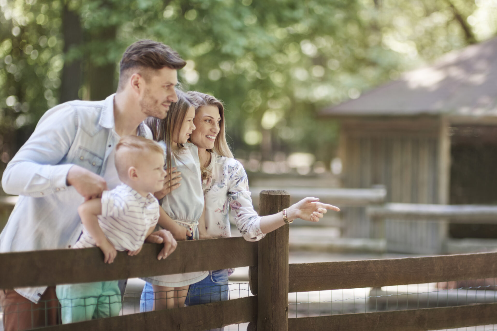 Happy Family At The Zoo